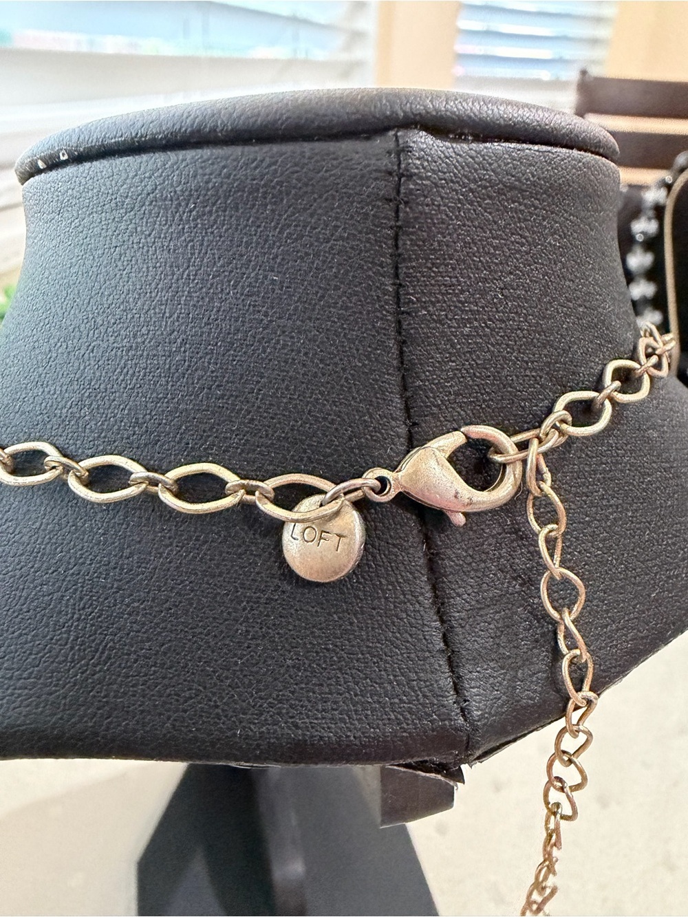 LOFT Gold-Tone Layered Disc Necklace with Clear Crystal Accents - Picture 2 of 2